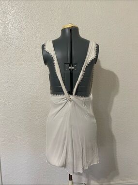 Women’s White Mini Dress with Lace Trim